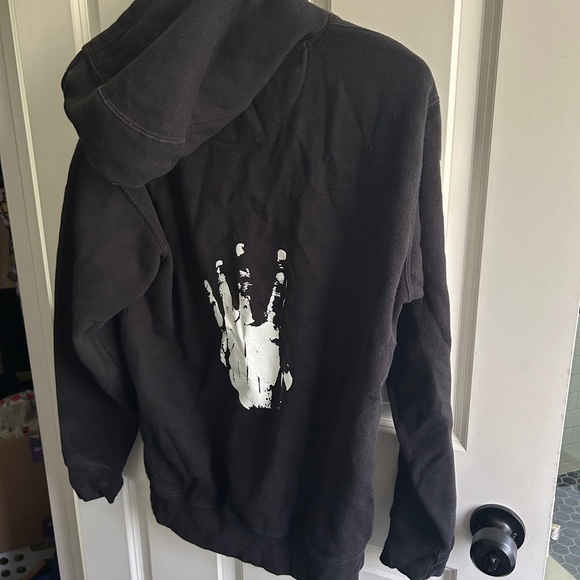 EUC Revenge hoodie xxxtentacion 2017 black & white outline "kill" hoodie. Size M - Picture 7 of 10